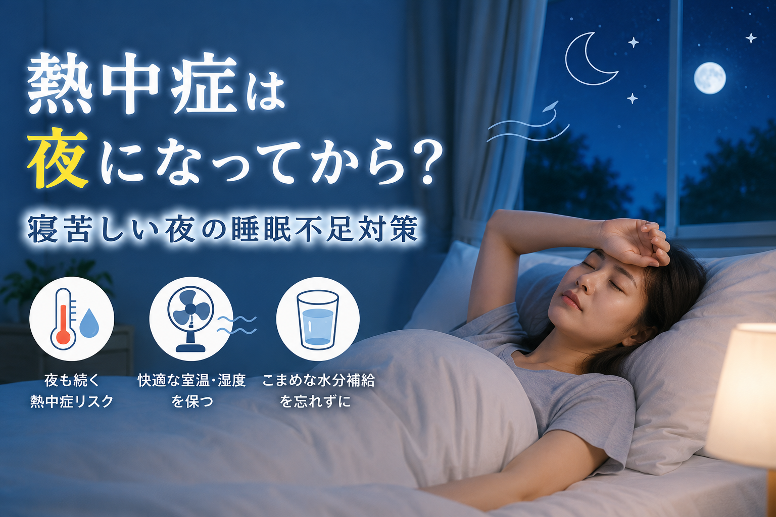 熱中症は夜になってから？寝苦しい夜の睡眠不足対策